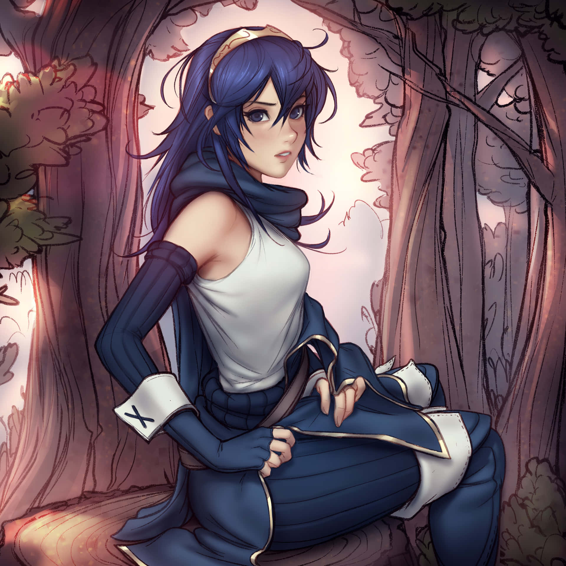 Lucina Sitting Down Background