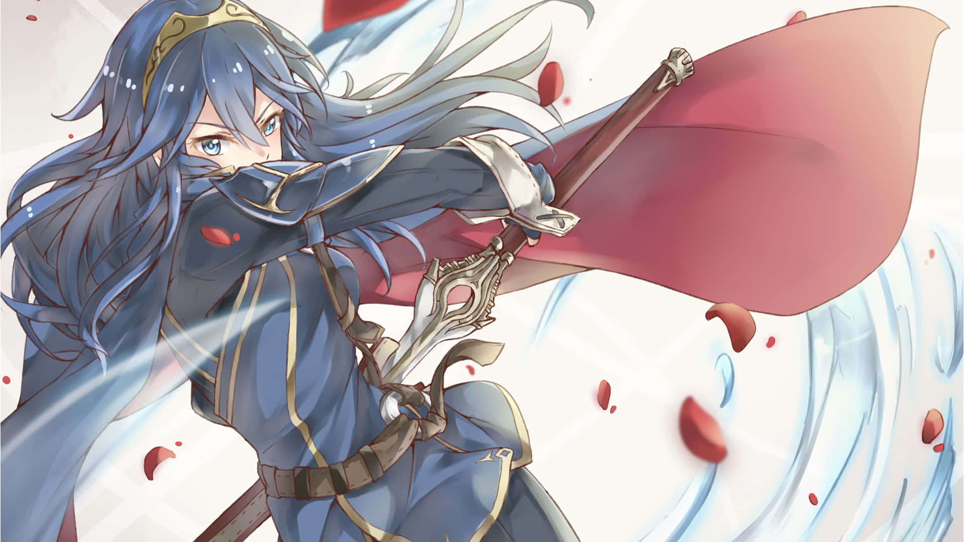 Lucina With Petals Background