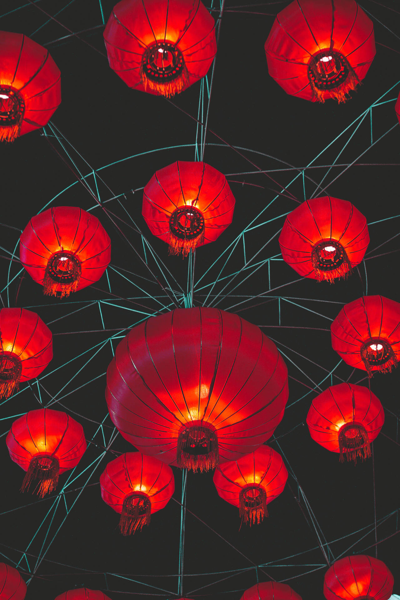 Lucky Chinese Lanterns Background