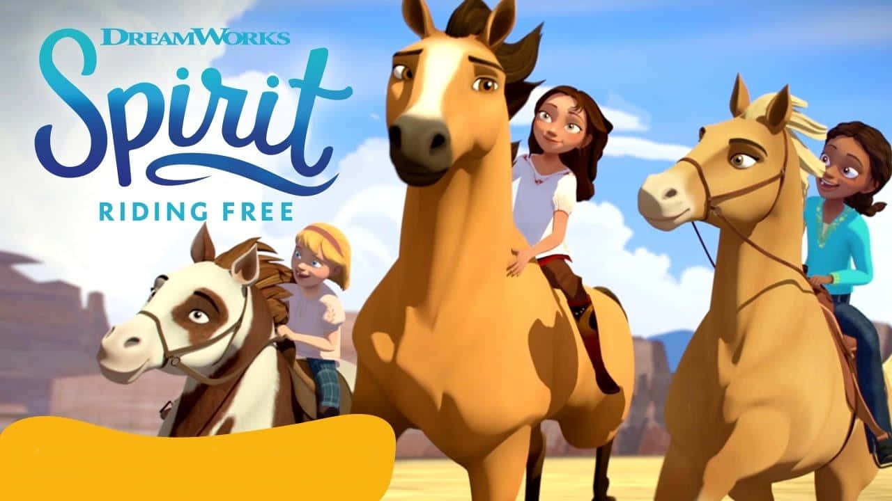 Lucky Goes On An Adventure In Spirit Riding Free Background