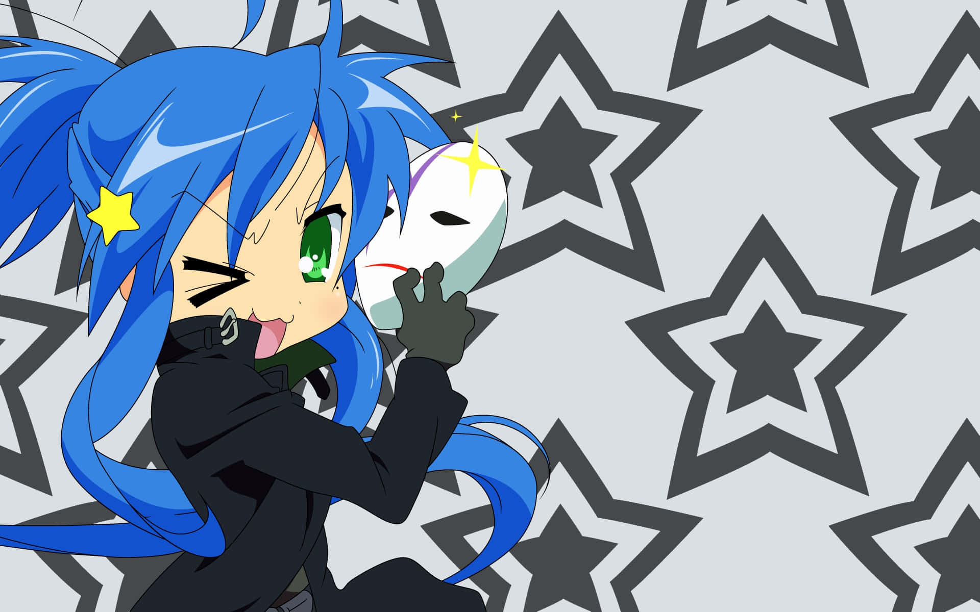 Lucky Star Konata With Mask Background