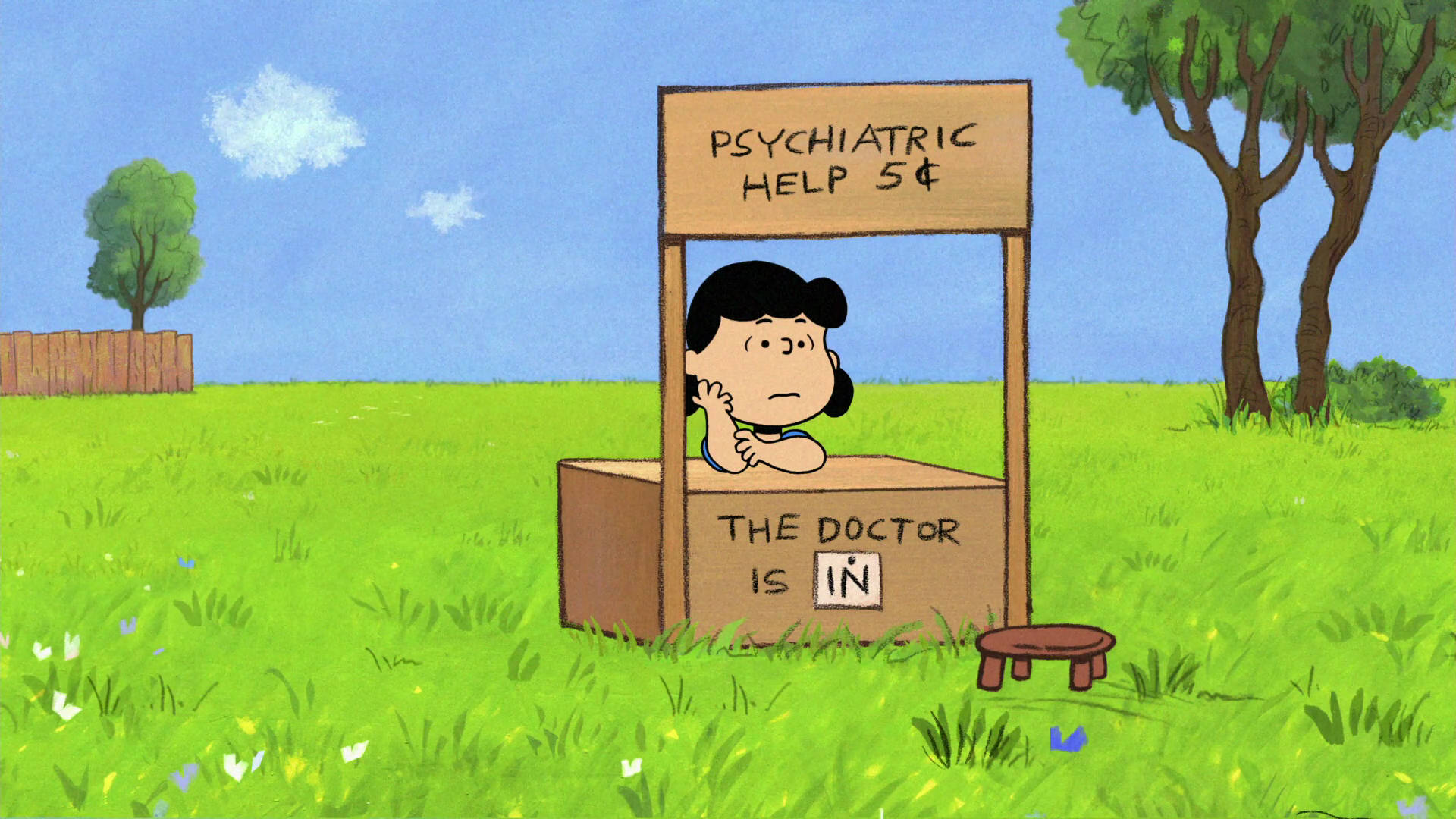 Lucy Van Pelt Psychiatric Booth Background