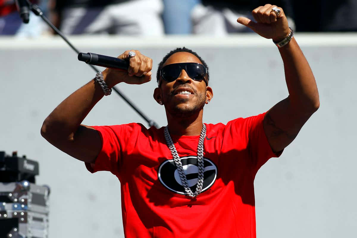 Ludacris Performing Live Red Shirt Background