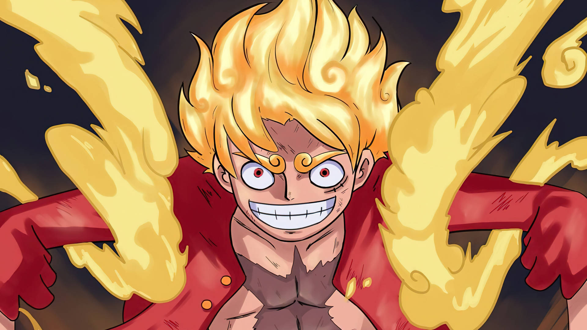 Luffy 4k Burning Orange Hair Background