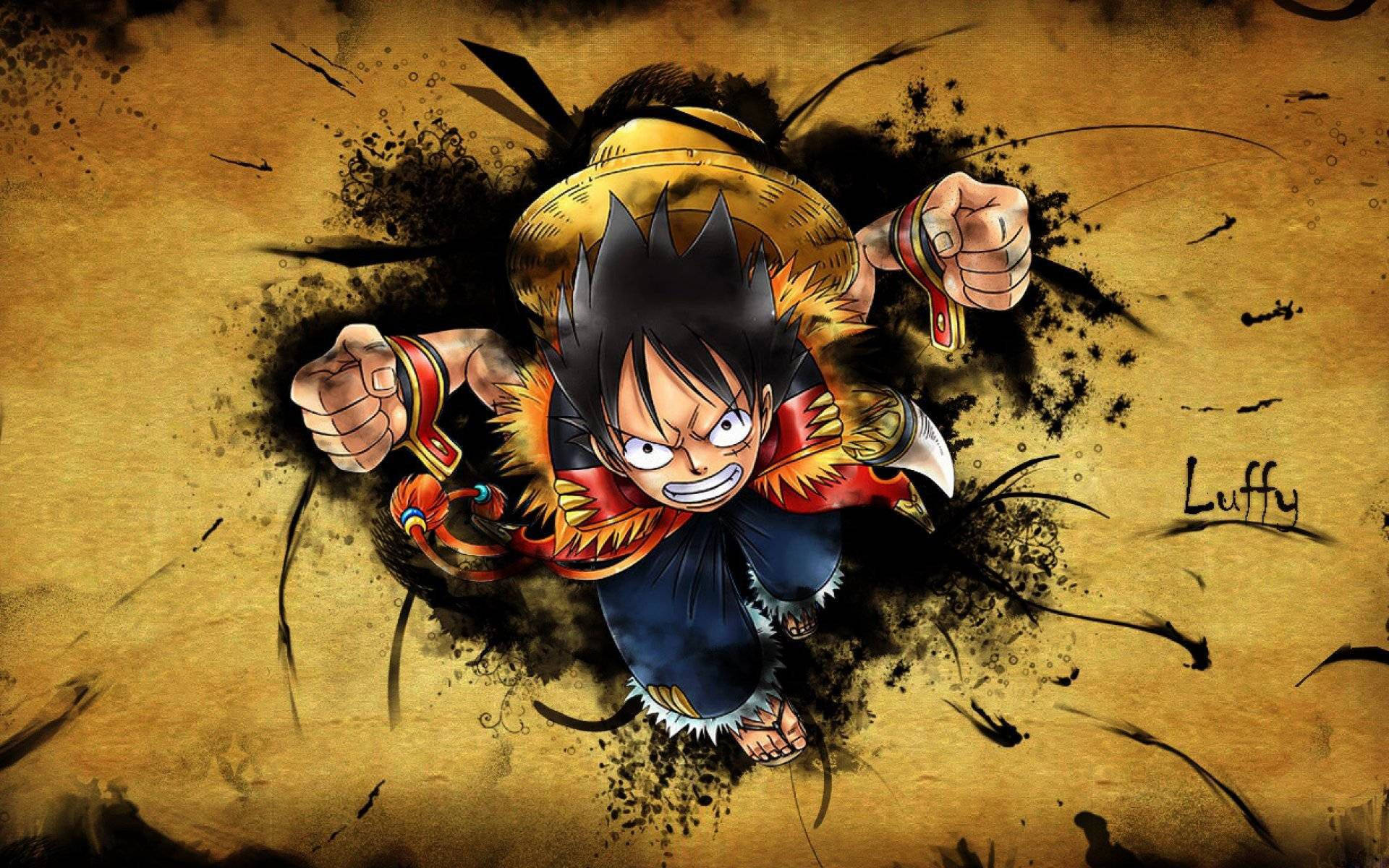 Luffy 4k Grungy Style Effect Background