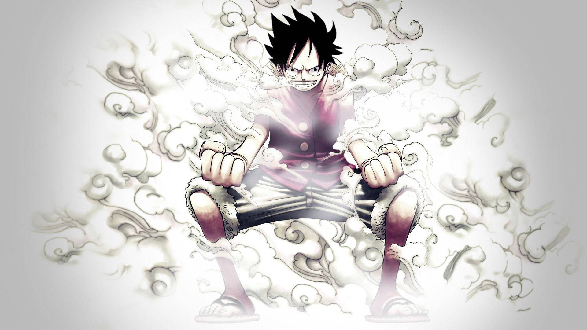Luffy 4k Surrounded By Smoke Background