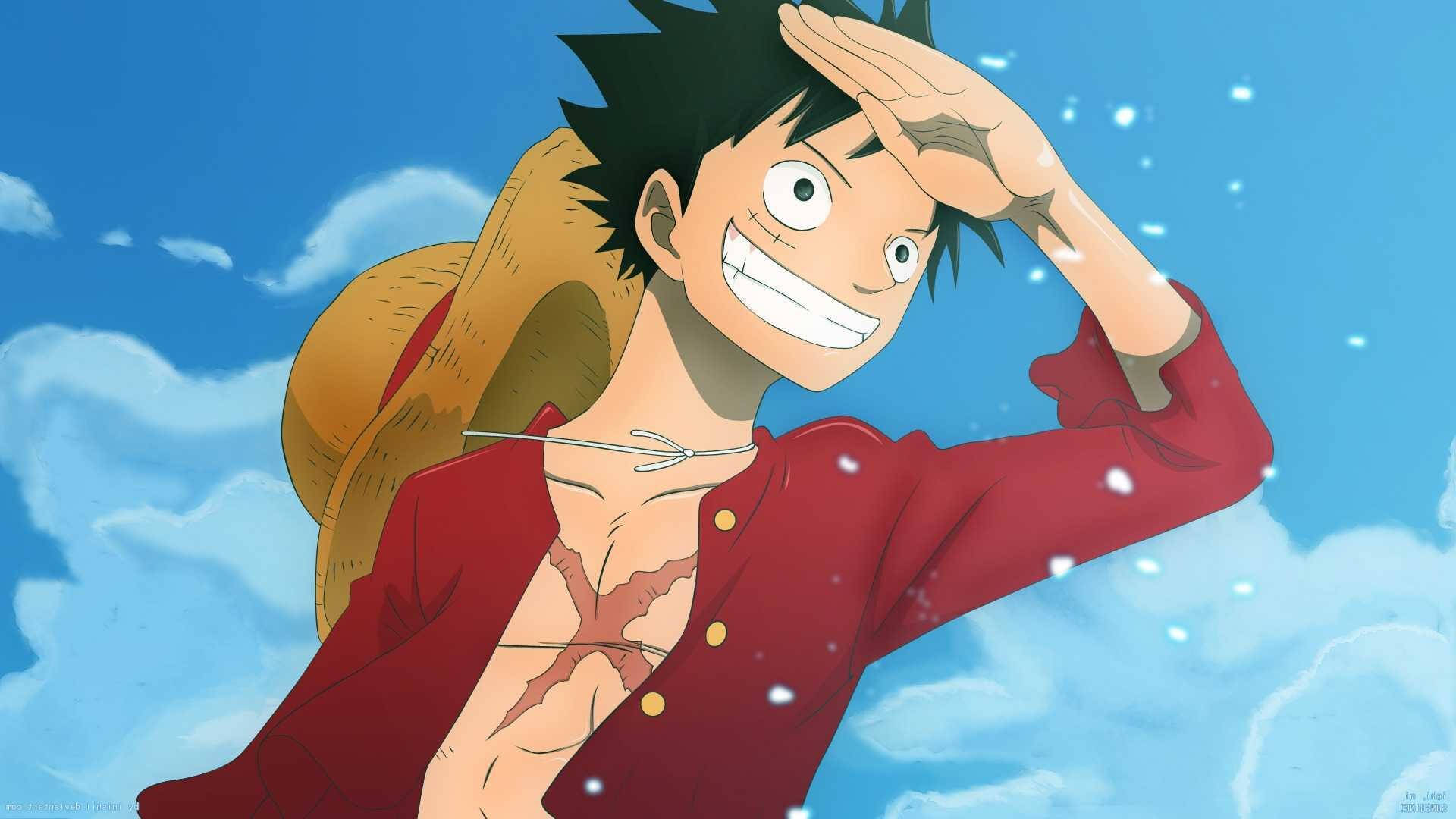 Luffy 4k Wearing Red Polo Background