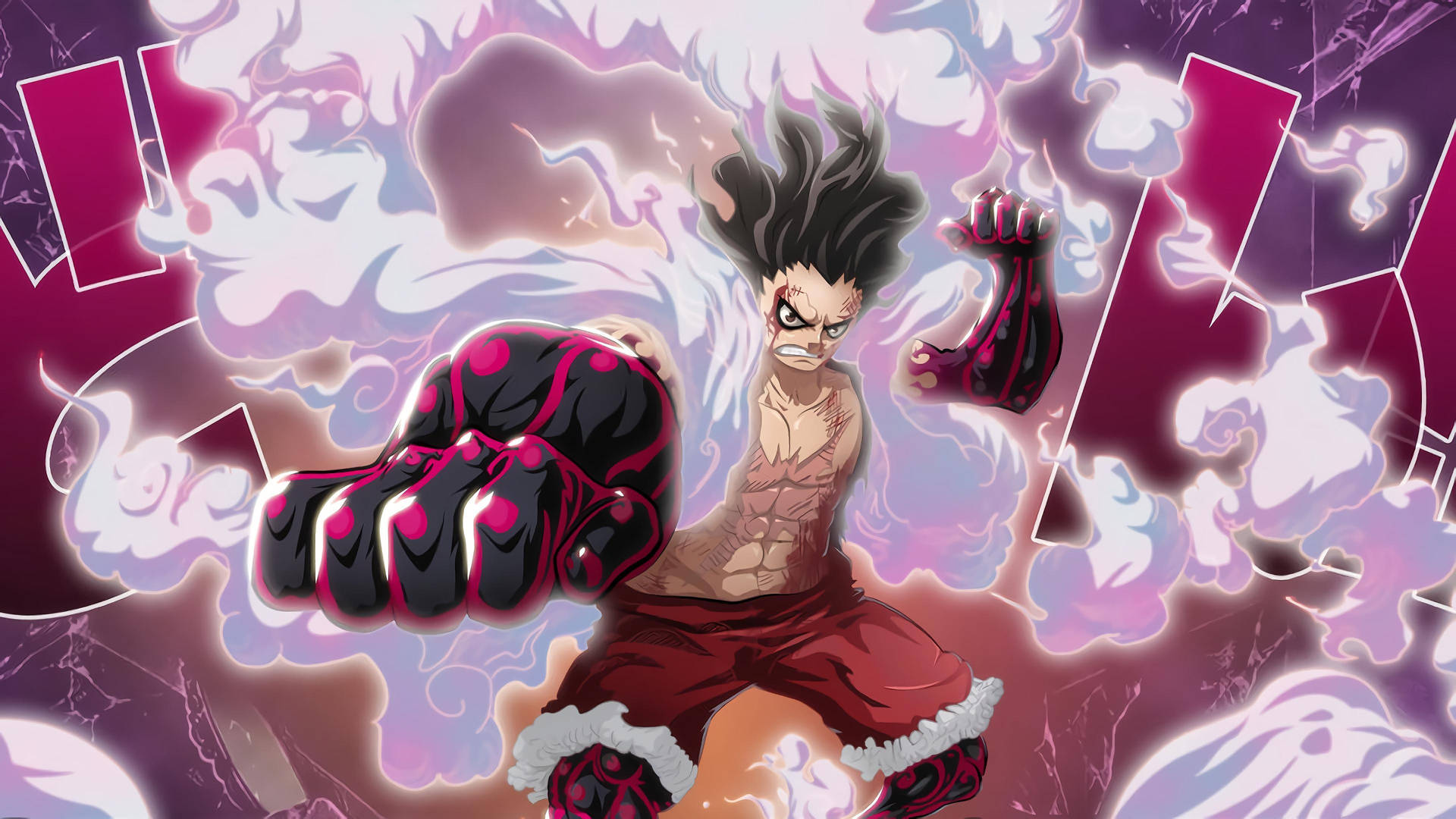 Luffy 4k With Gigantic Hands Background