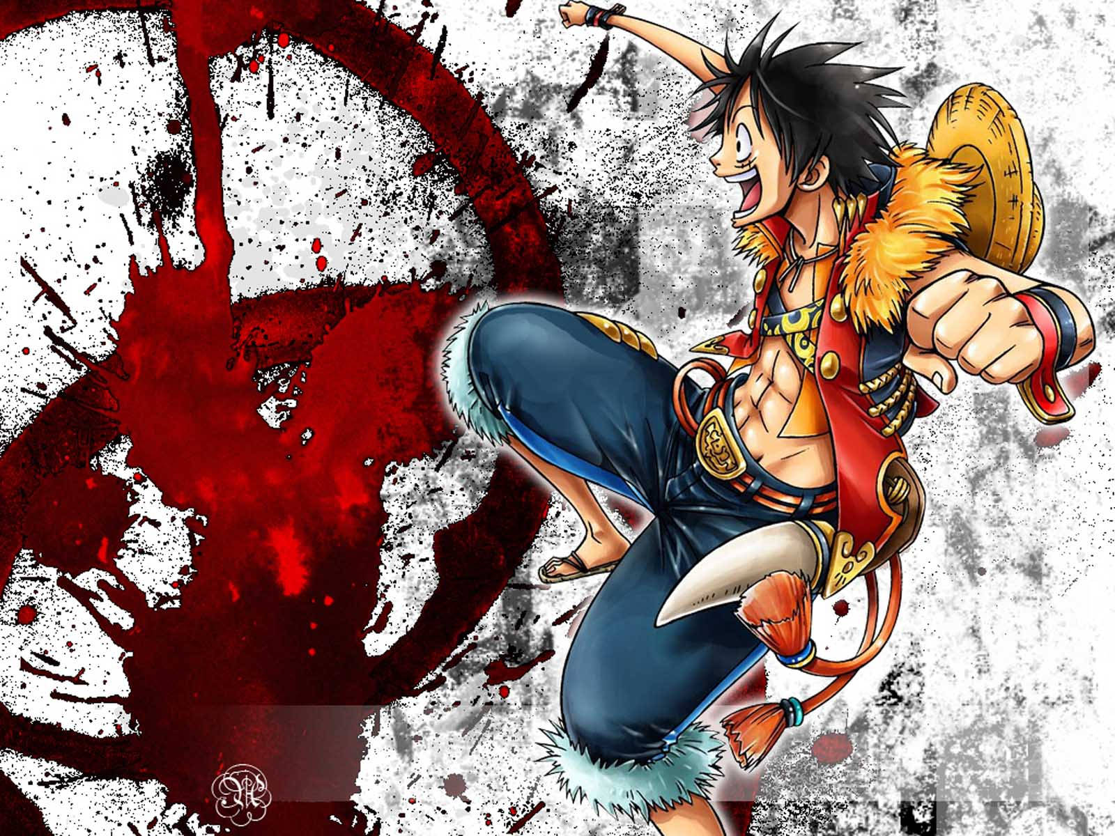 Luffy 4k With Pool Of Blood Background