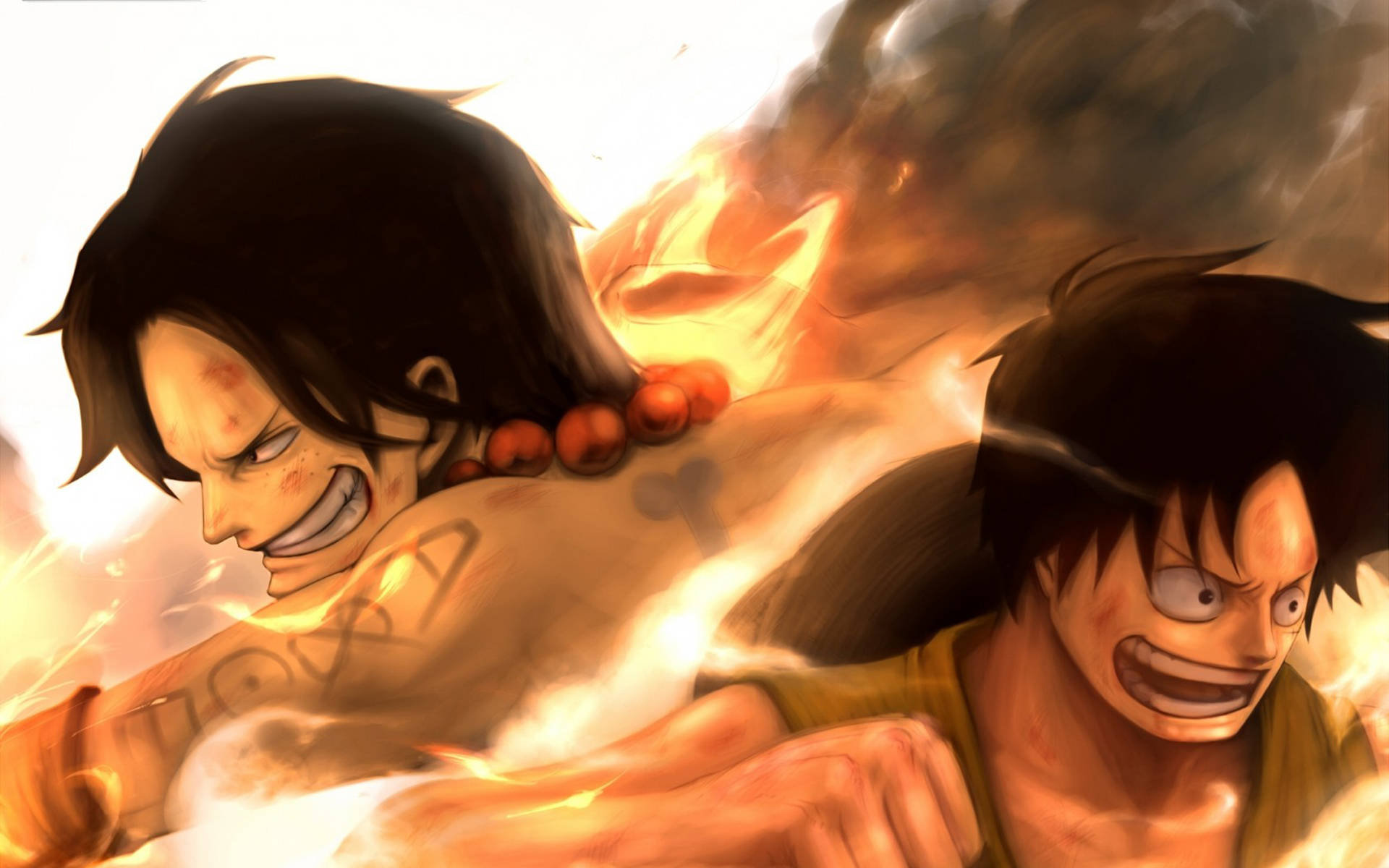 Luffy 4k With Portgas D. Ace Background