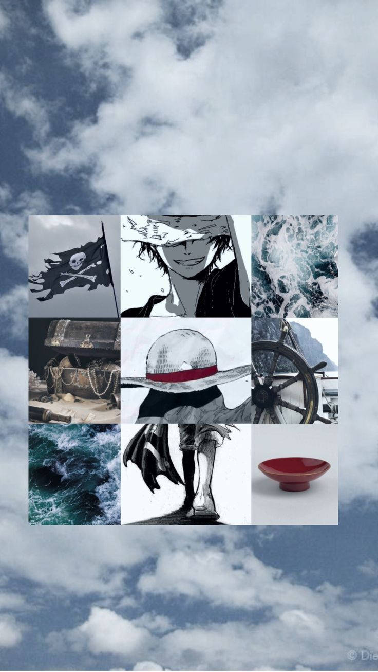 Luffy Aesthetic Collage Background