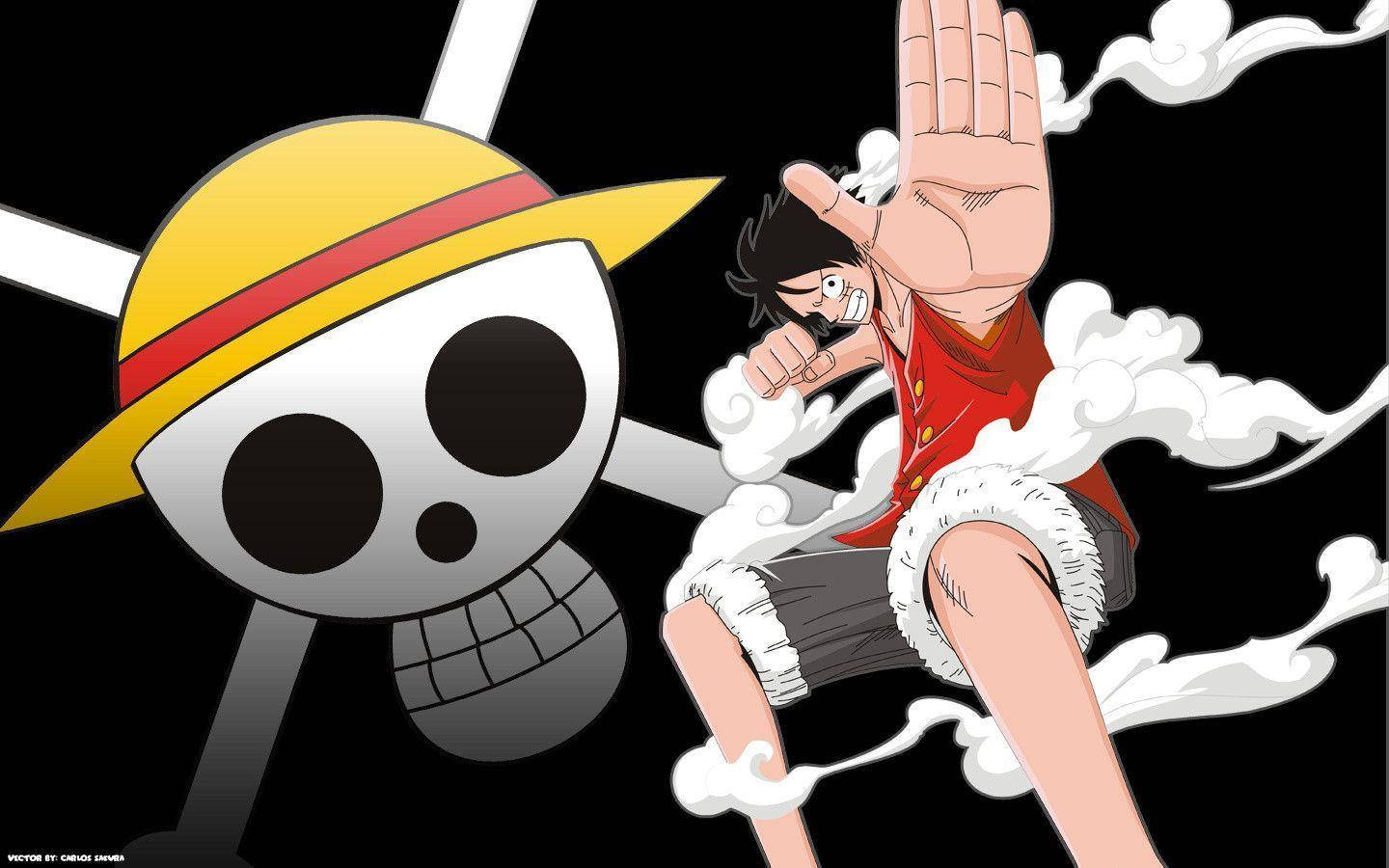 Luffy And Chopper In Tandem Background
