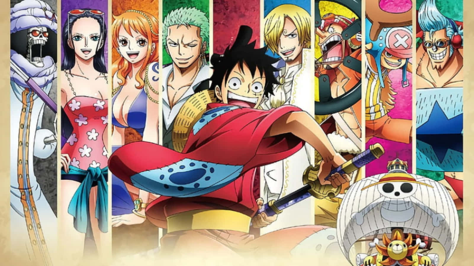 Luffy And The Straw Hat Pirates Embark On A New Adventure Background