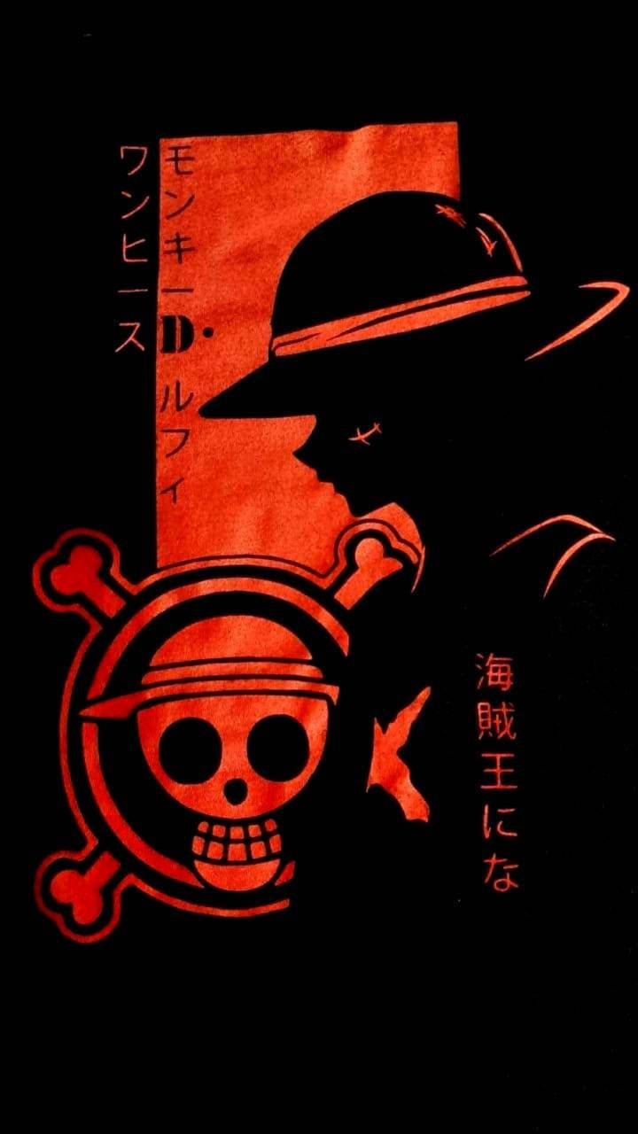 Luffy Black And Red Silhouette Background