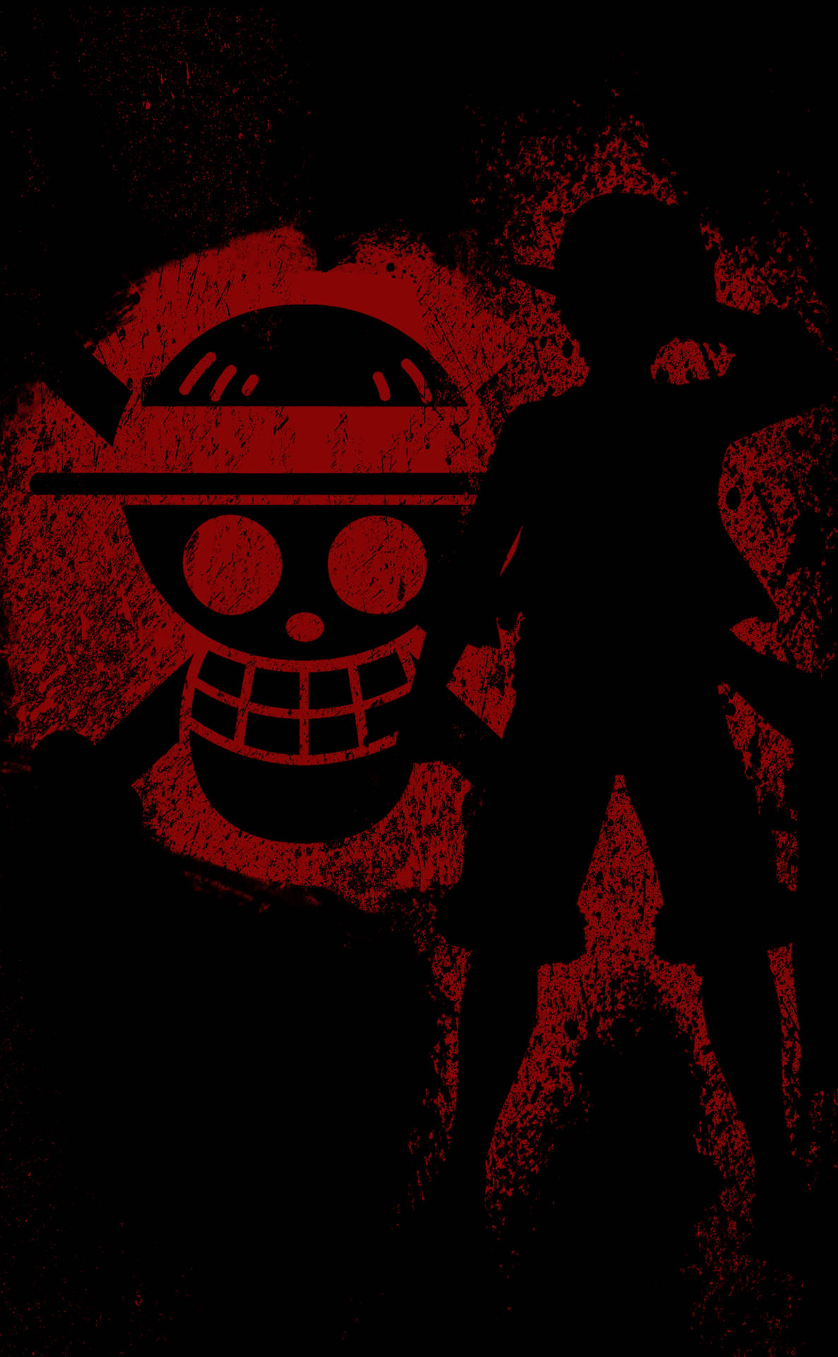 Luffy Black Backdrop With Red Spray Paint Background