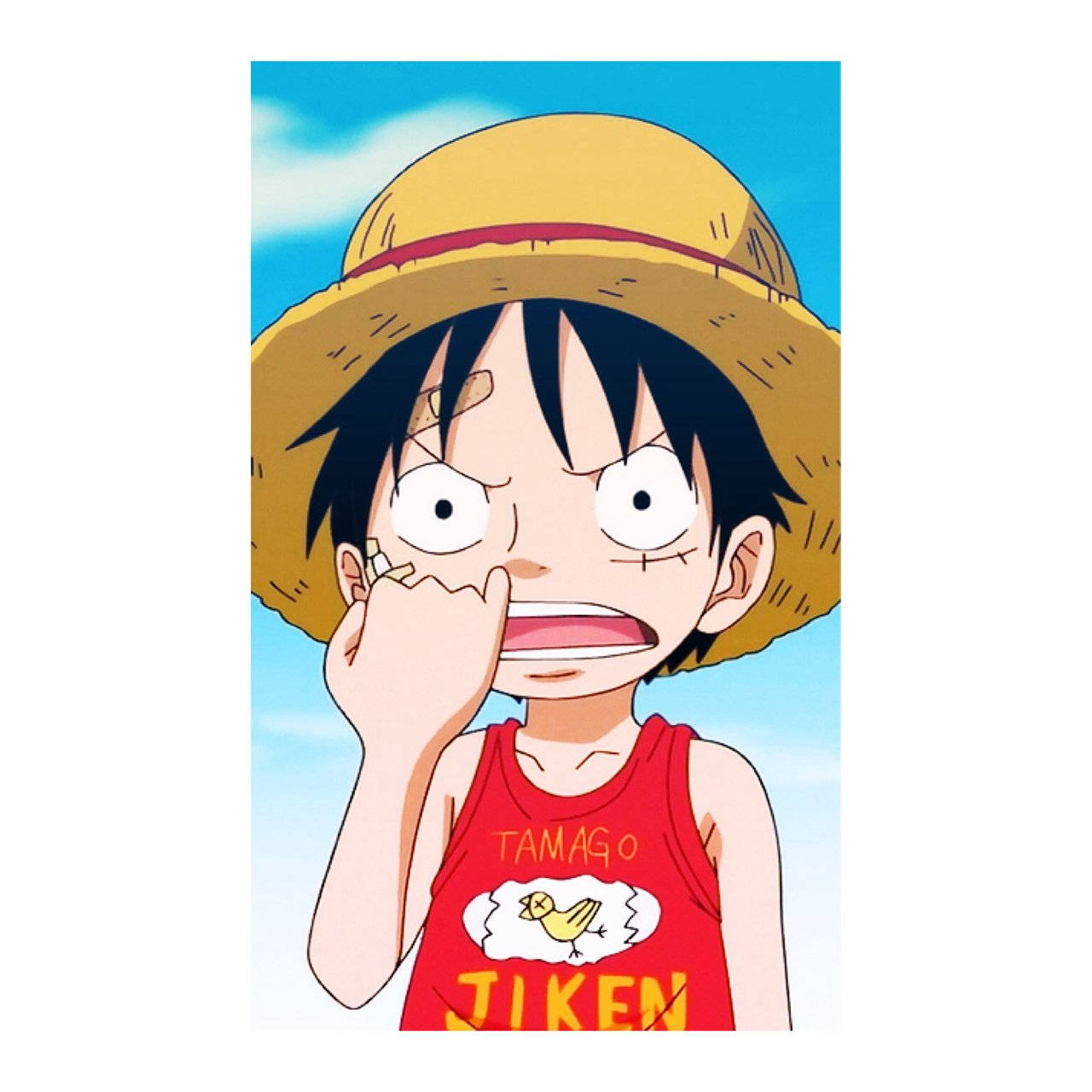 Luffy Funny Nose-picking Pose Background