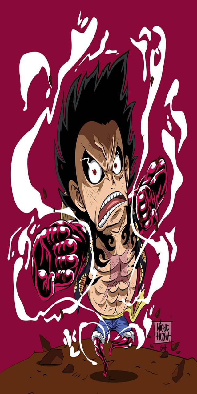 Luffy Gear 4 Distorted Art Background