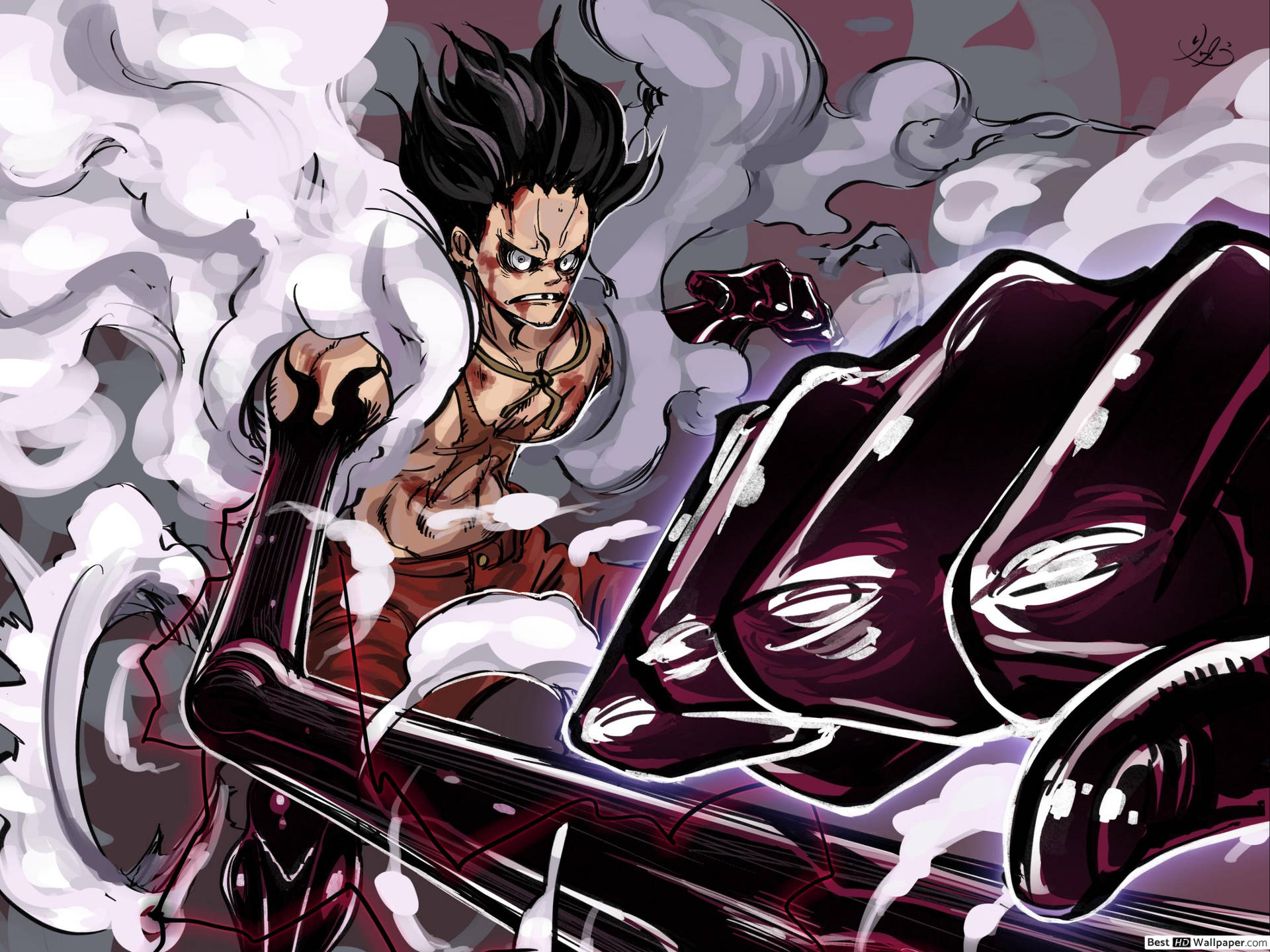 Luffy Gear 4 Exhausted Background