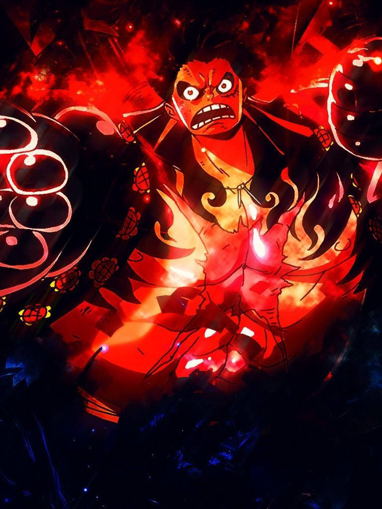 Luffy Gear 4 Flames Background