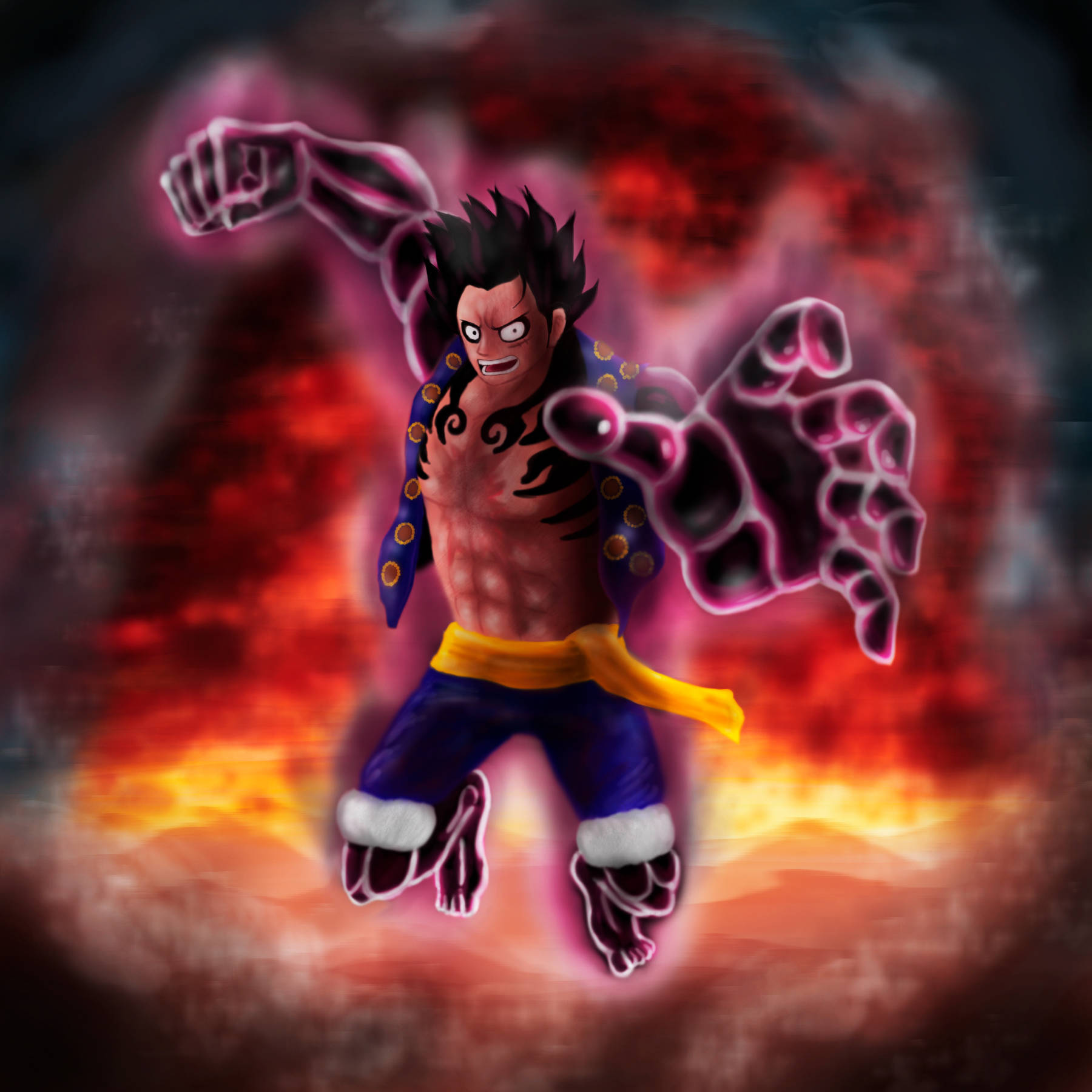 Luffy Gear 4 Mad Look Background