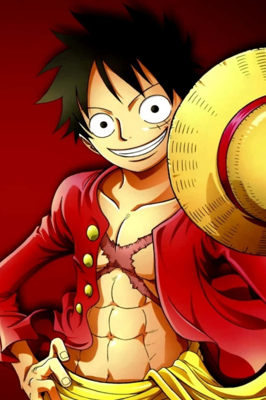 Luffy In Action, Showcasing His Extraordinary Powers On The Phone Wallpaper.