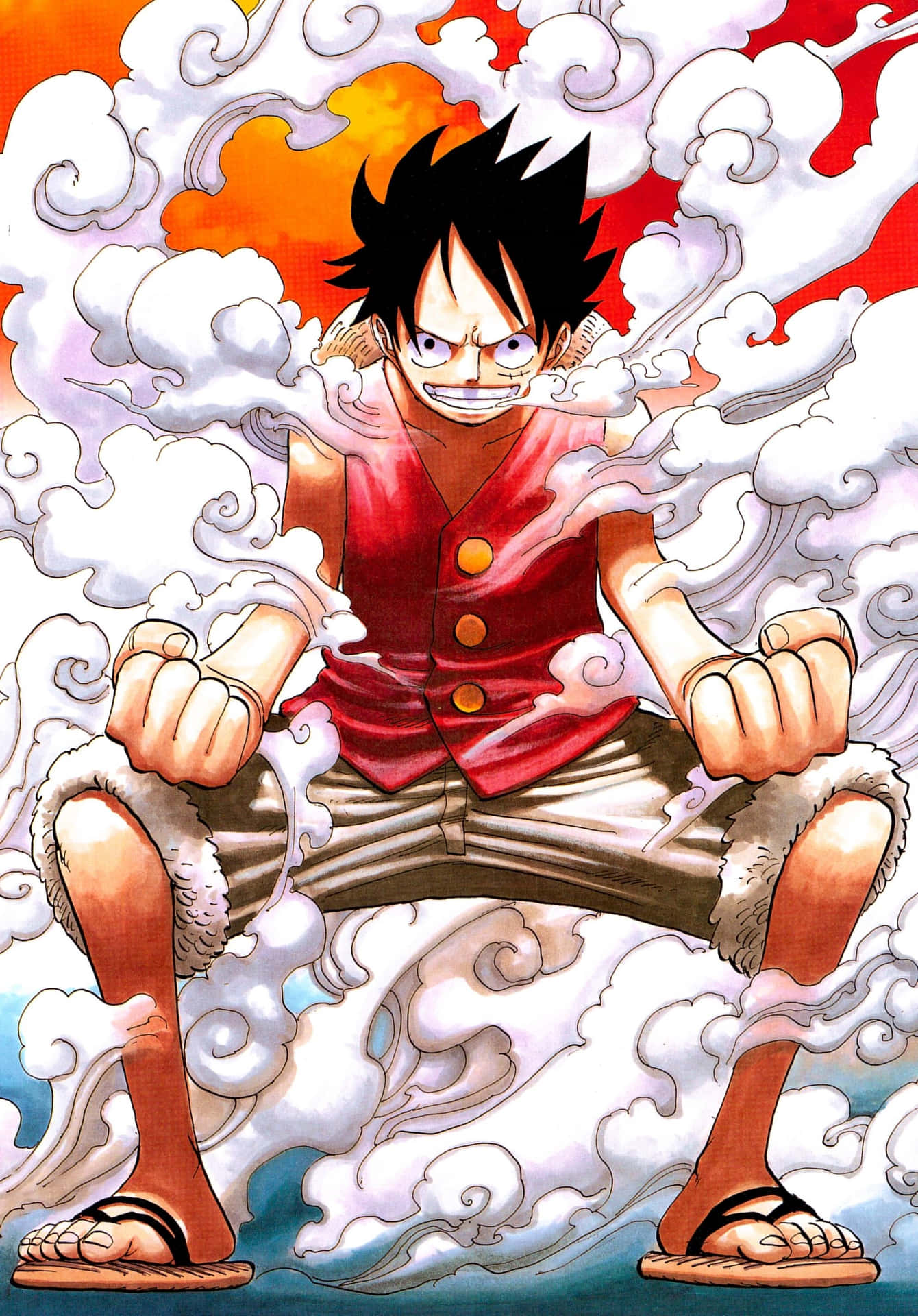 Luffy In Gear Five, Ready For Battle Background