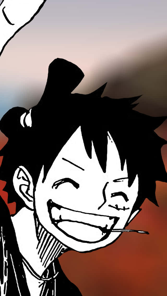 Luffy In His Black And White Glory Background