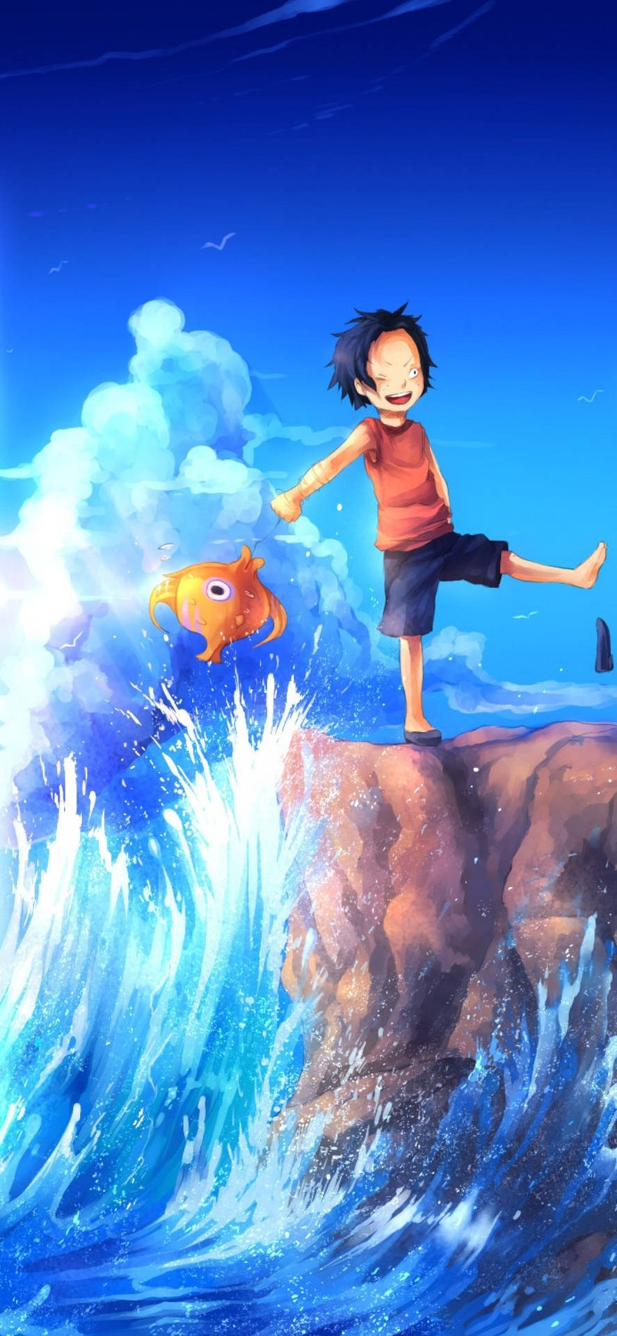 Luffy In Ocean One Piece Iphone Background