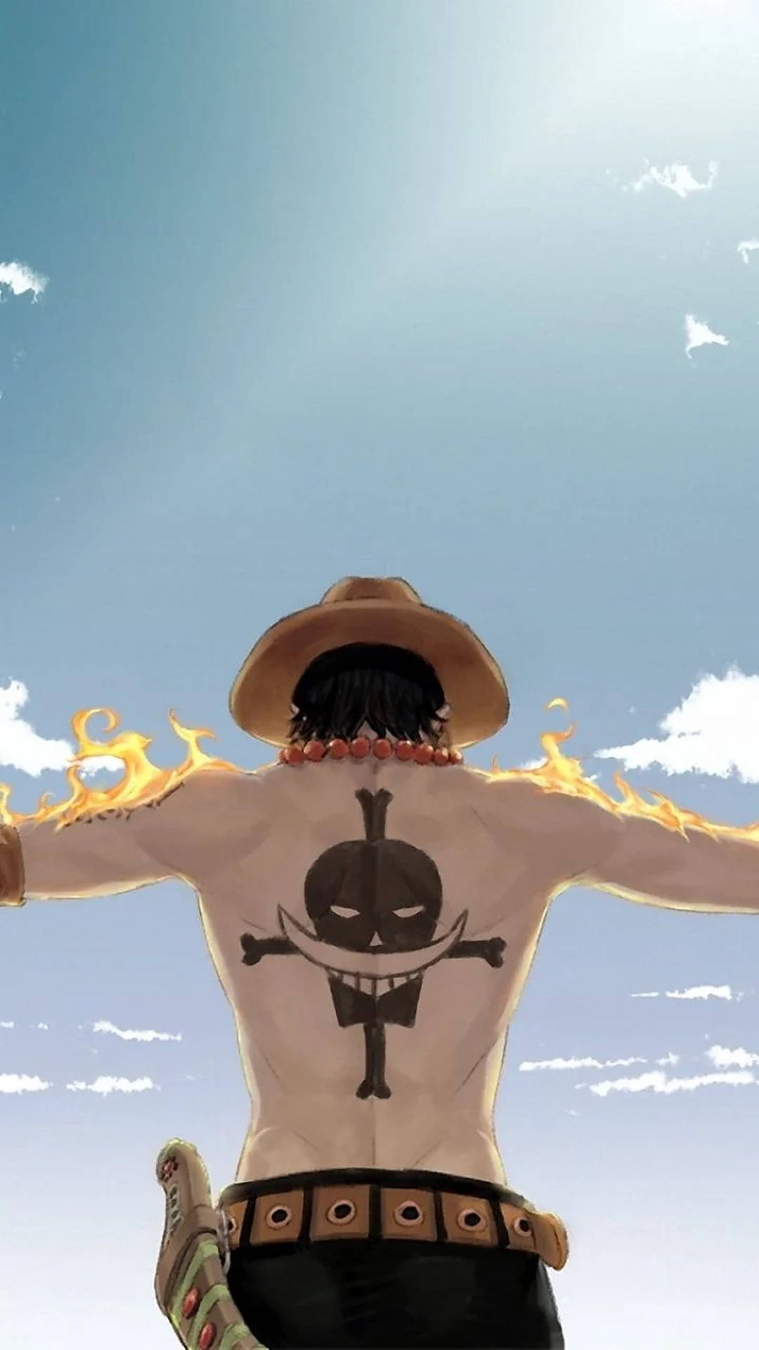 Luffy On Fire One Piece Iphone Background