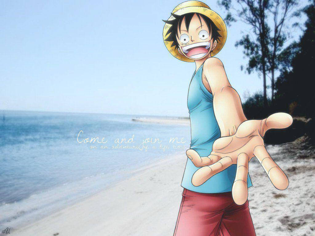Luffy On The Beach Background