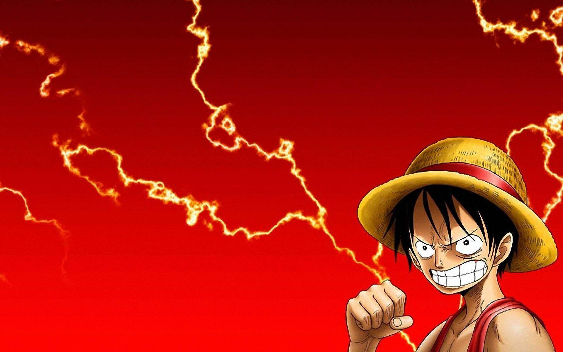 Luffy One Piece Fierce Look Background