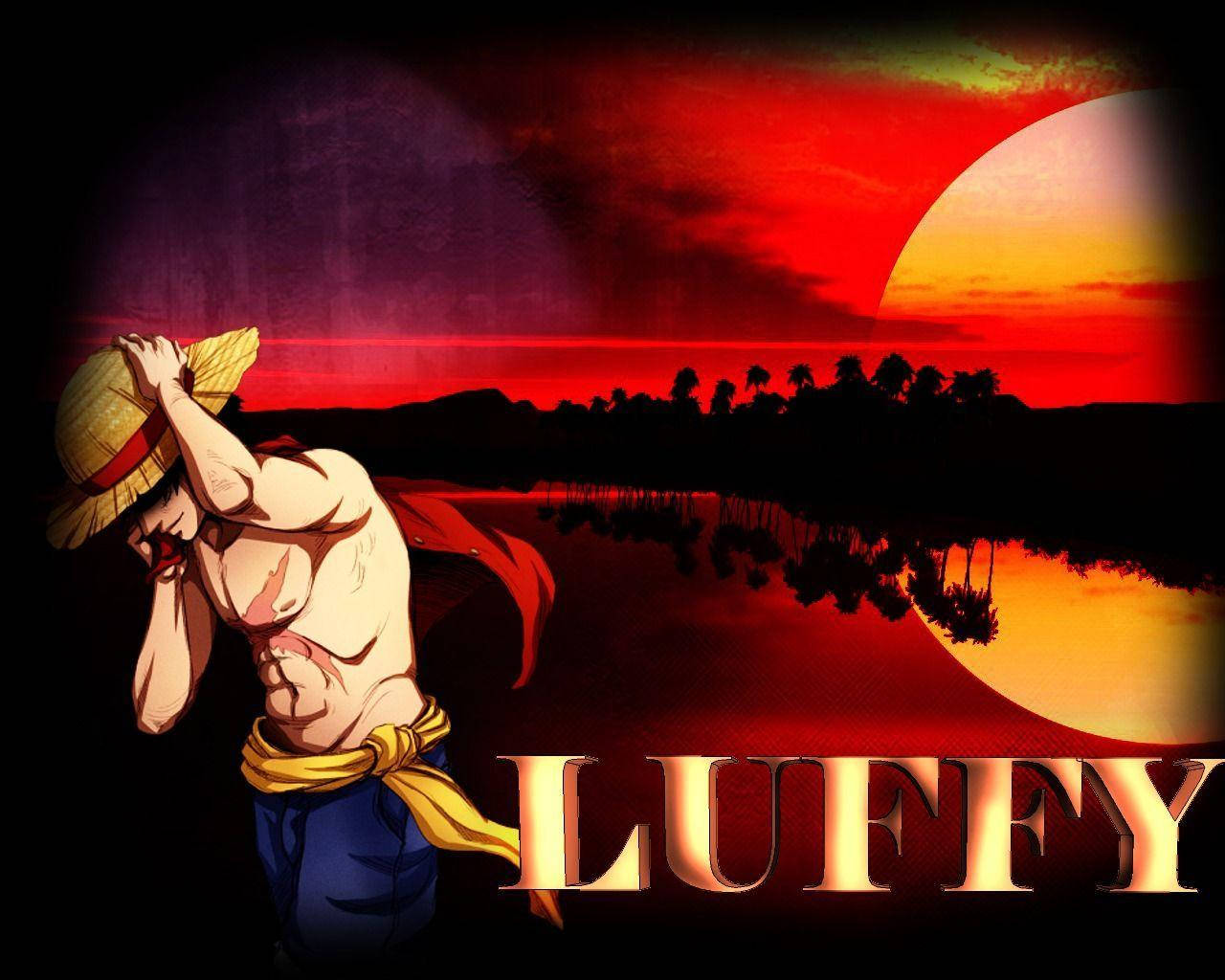 Luffy Red Sky Poster Background
