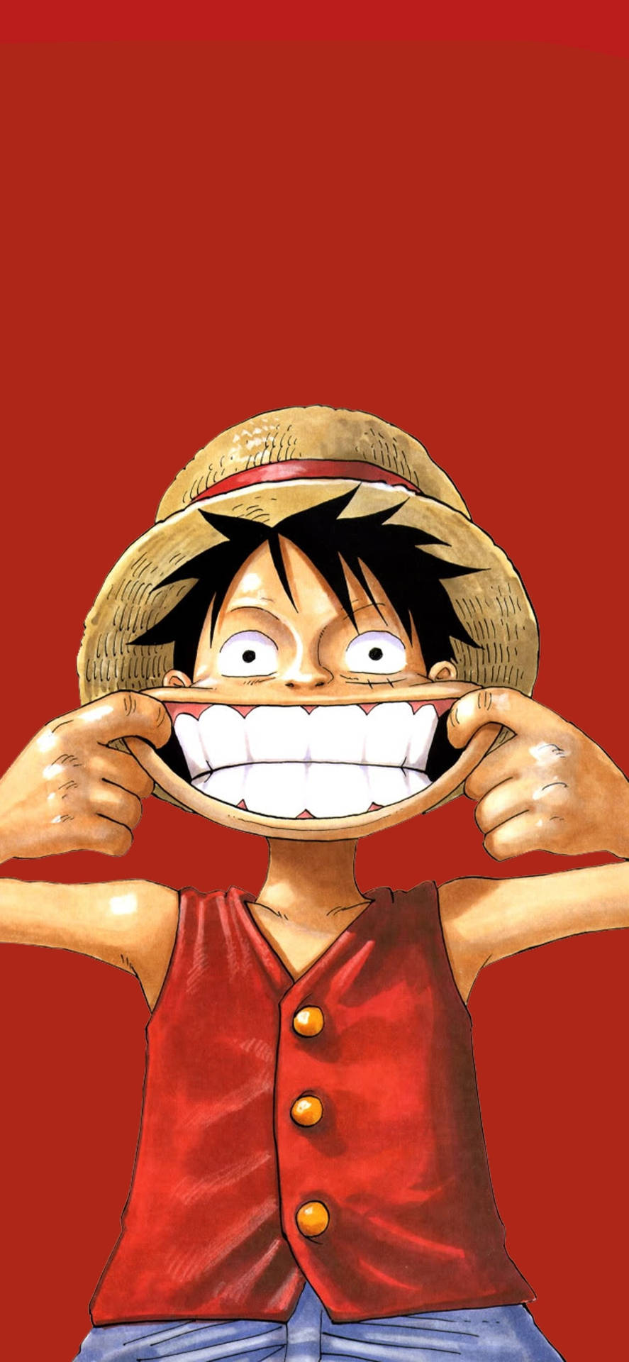 Luffy Smile On Red Background