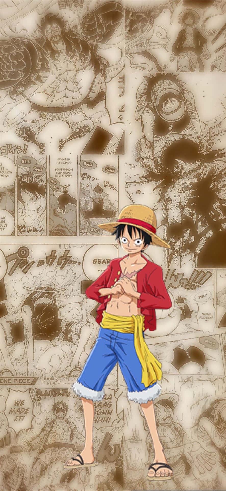 Luffy, The Protagonist Of The Popular Anime Series One Piece, Is All Ready To Adventure Out On An Epic Journey. Background