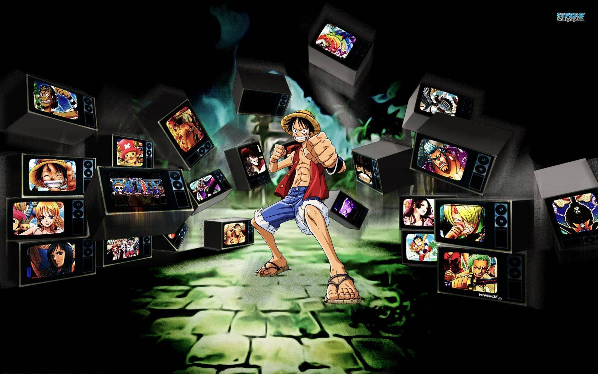 Luffy Vintage Monitor Background