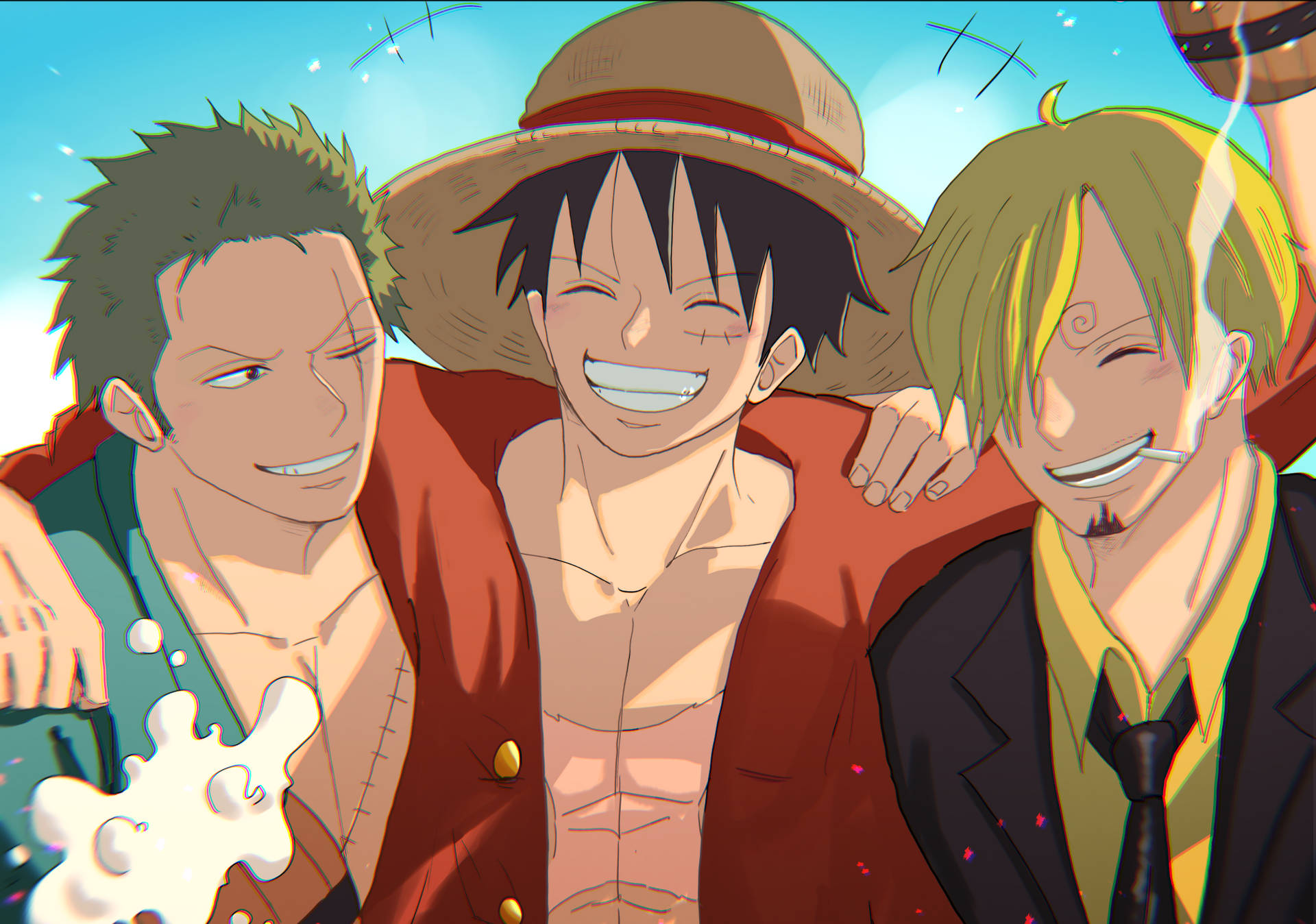 Luffy Zoro Best Friend Together Desktop Background