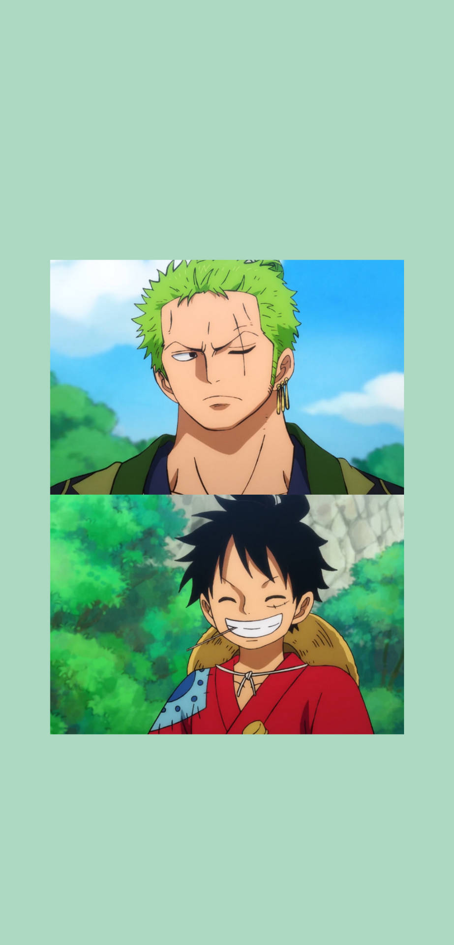 Luffy Zoro Duo Tandem One Piece Mobile Background