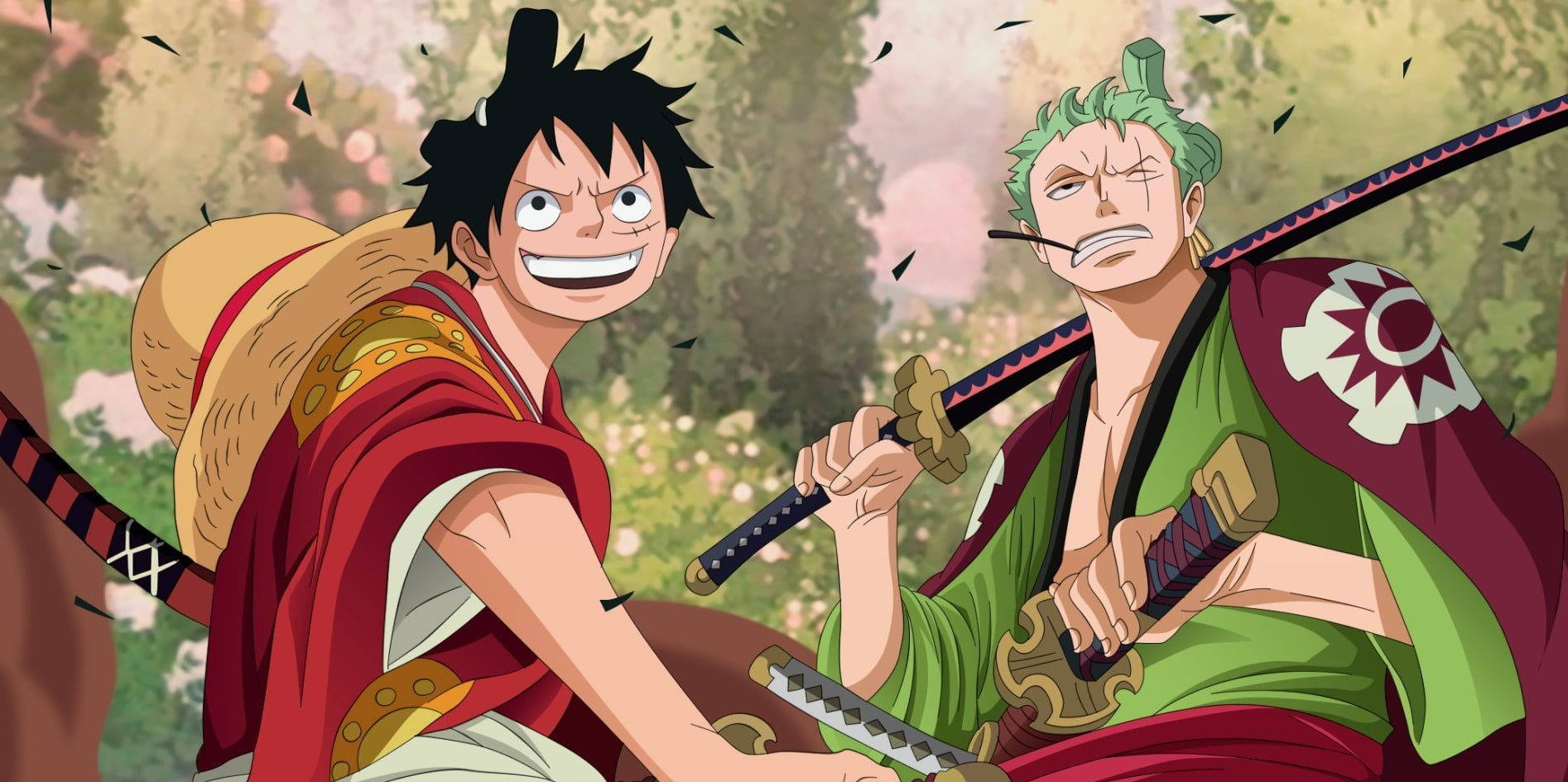 Luffy Zoro Explore Jungle Desktop Background