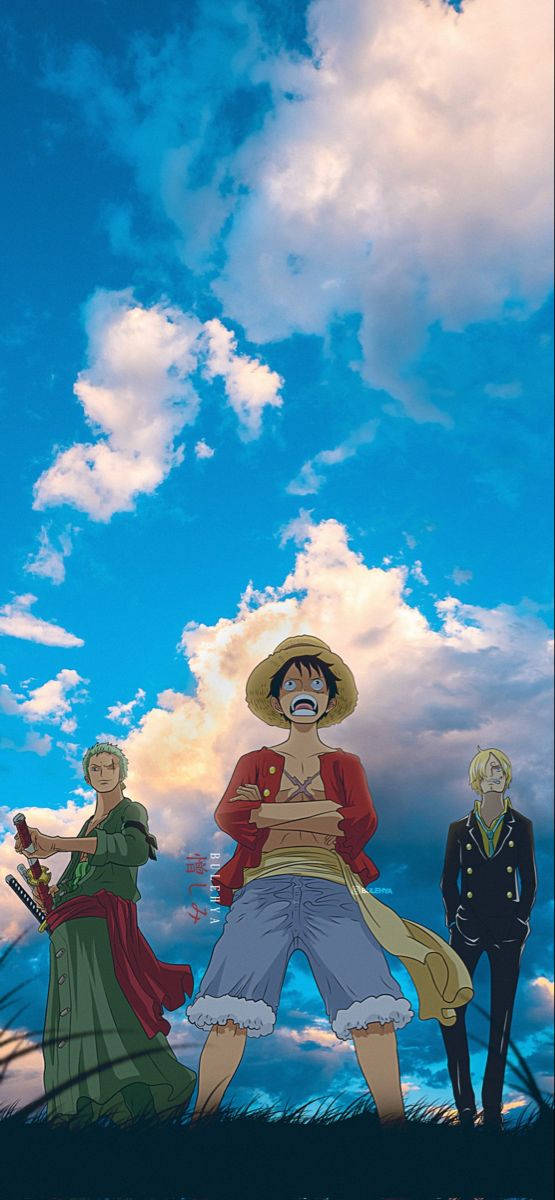 Luffy Zoro Sanji Blue Sky Mobile Background