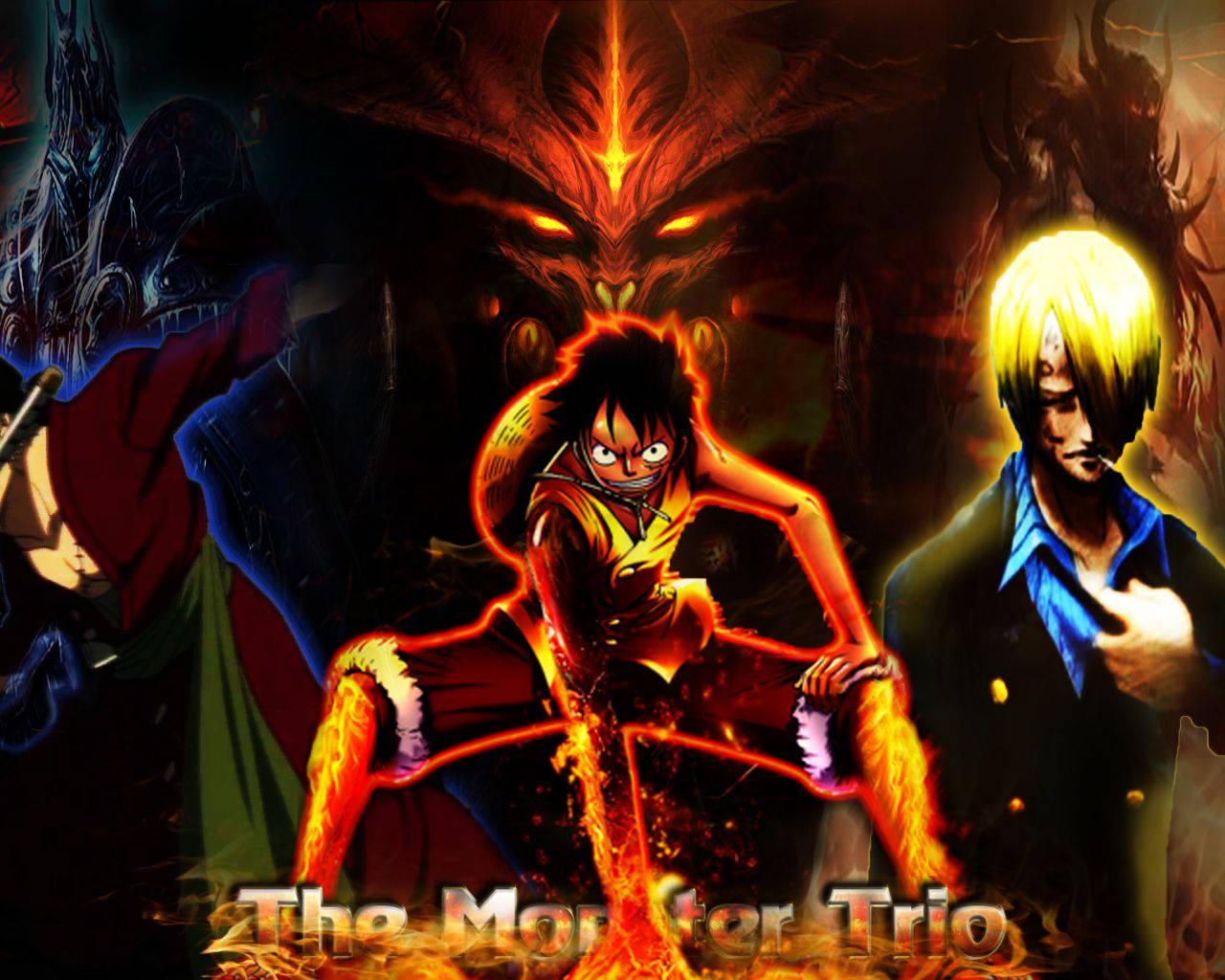 Luffy Zoro Sanji One Piece Trio Fan Art Background