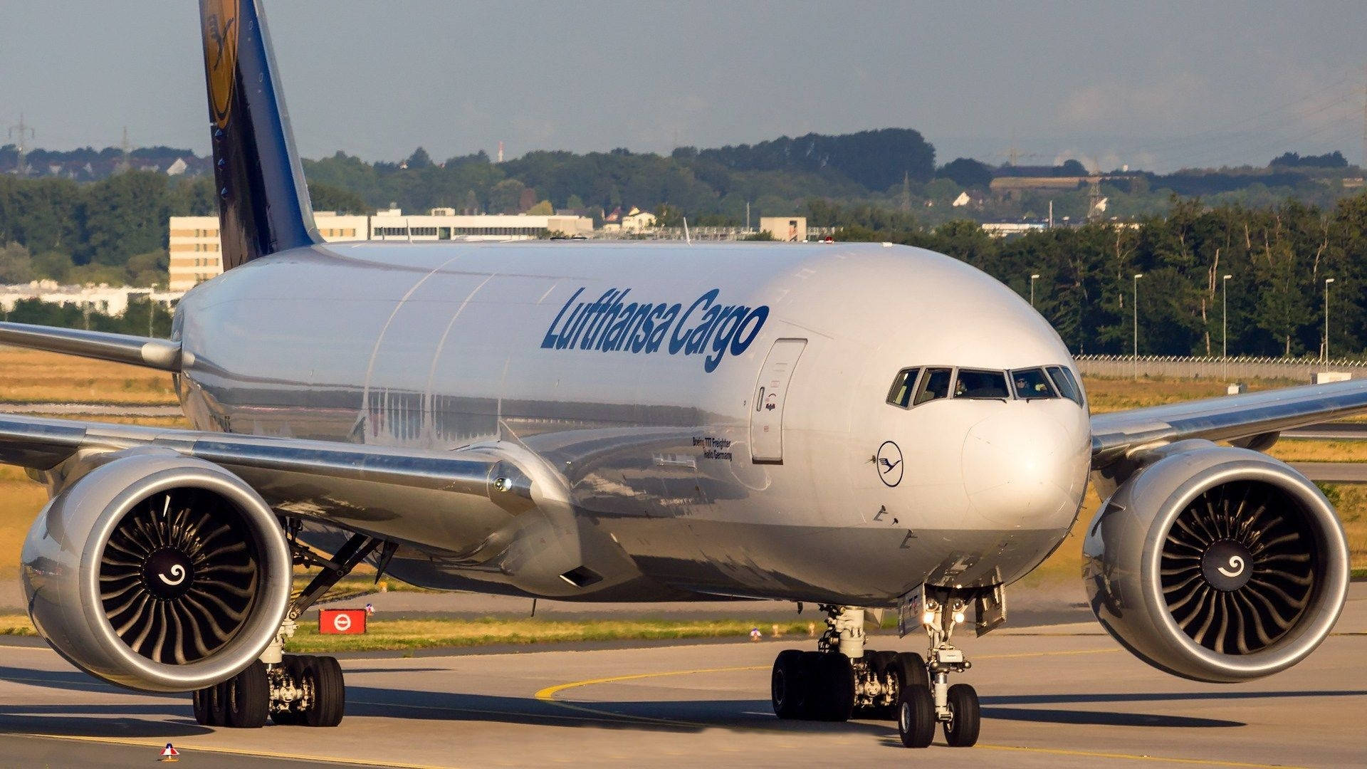 Lufthansa Plane Out In The Sun Background