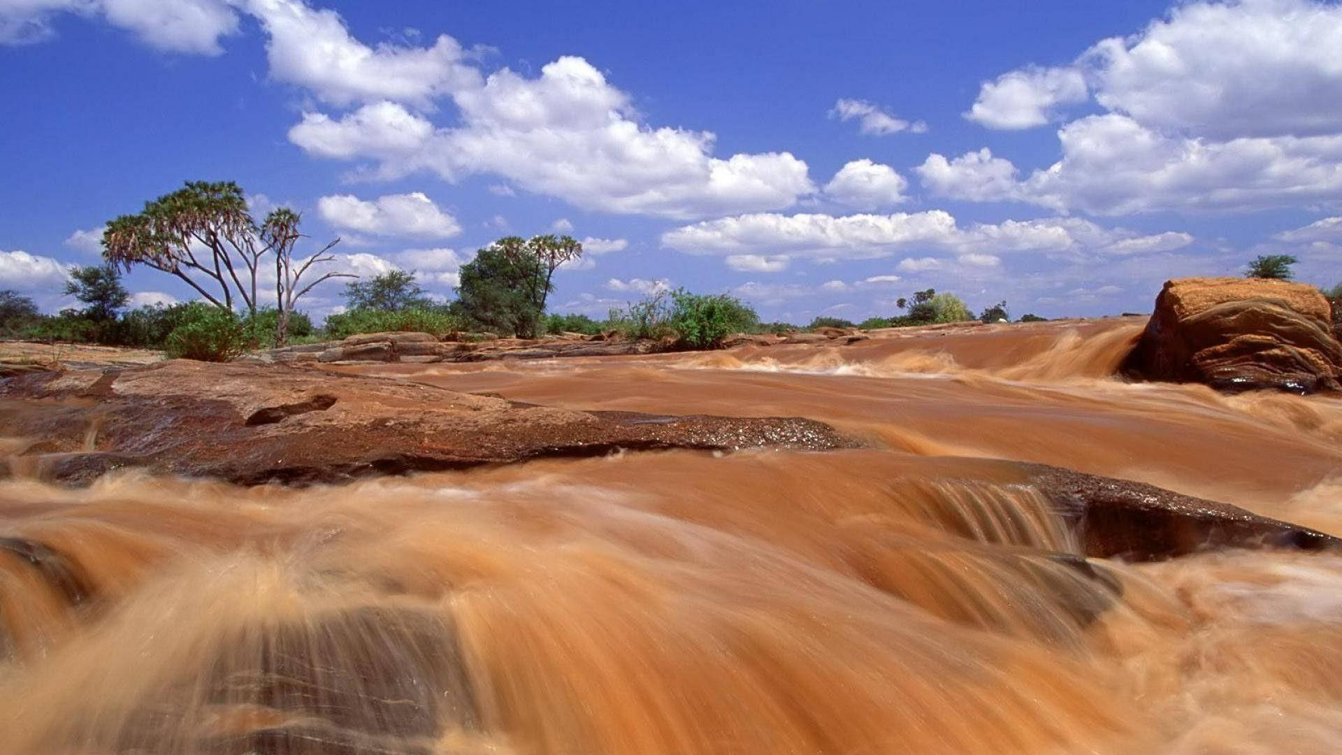 Lugard's Falls In Kenya Africa Background