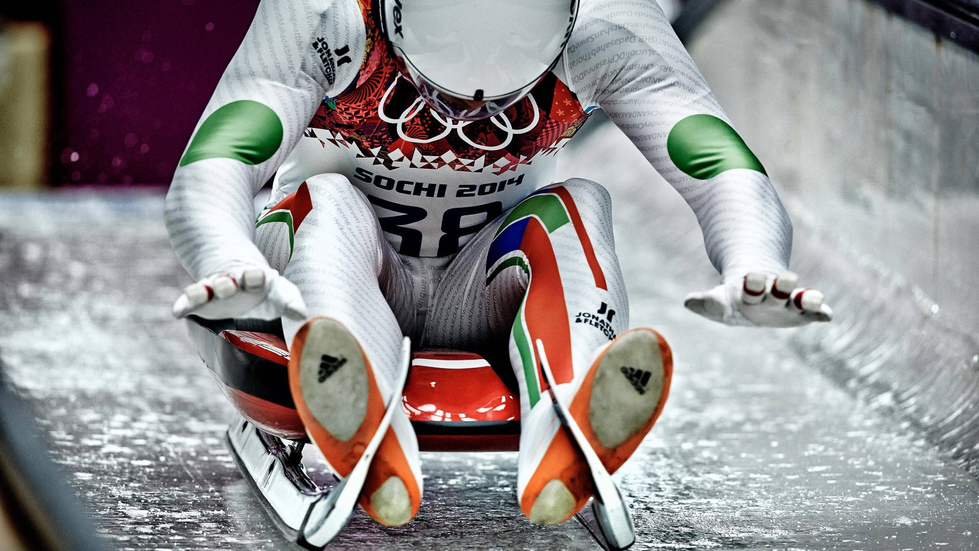 Luge Competitor At The 2014 Sochi Winter Olympics Background