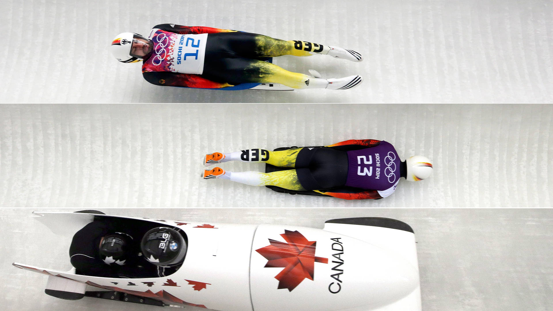 Luge Winter Sports Collage Background