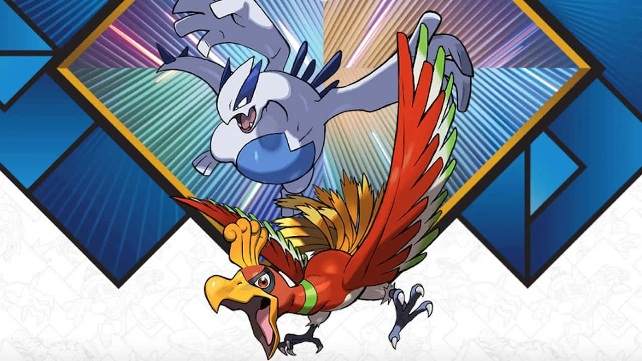 Lugia And Ho-oh On A Geometric Background