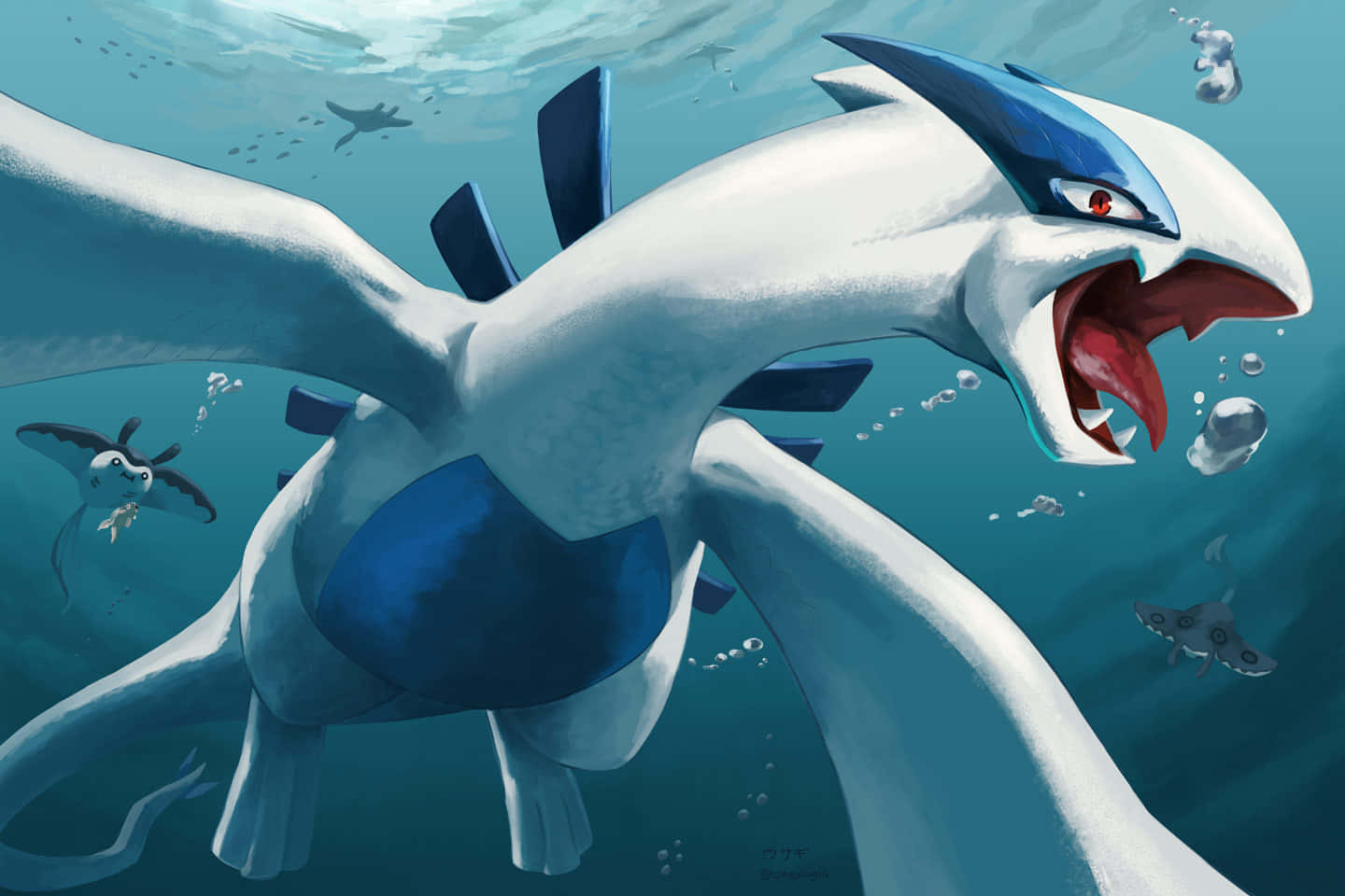 Lugia And Mantine Background