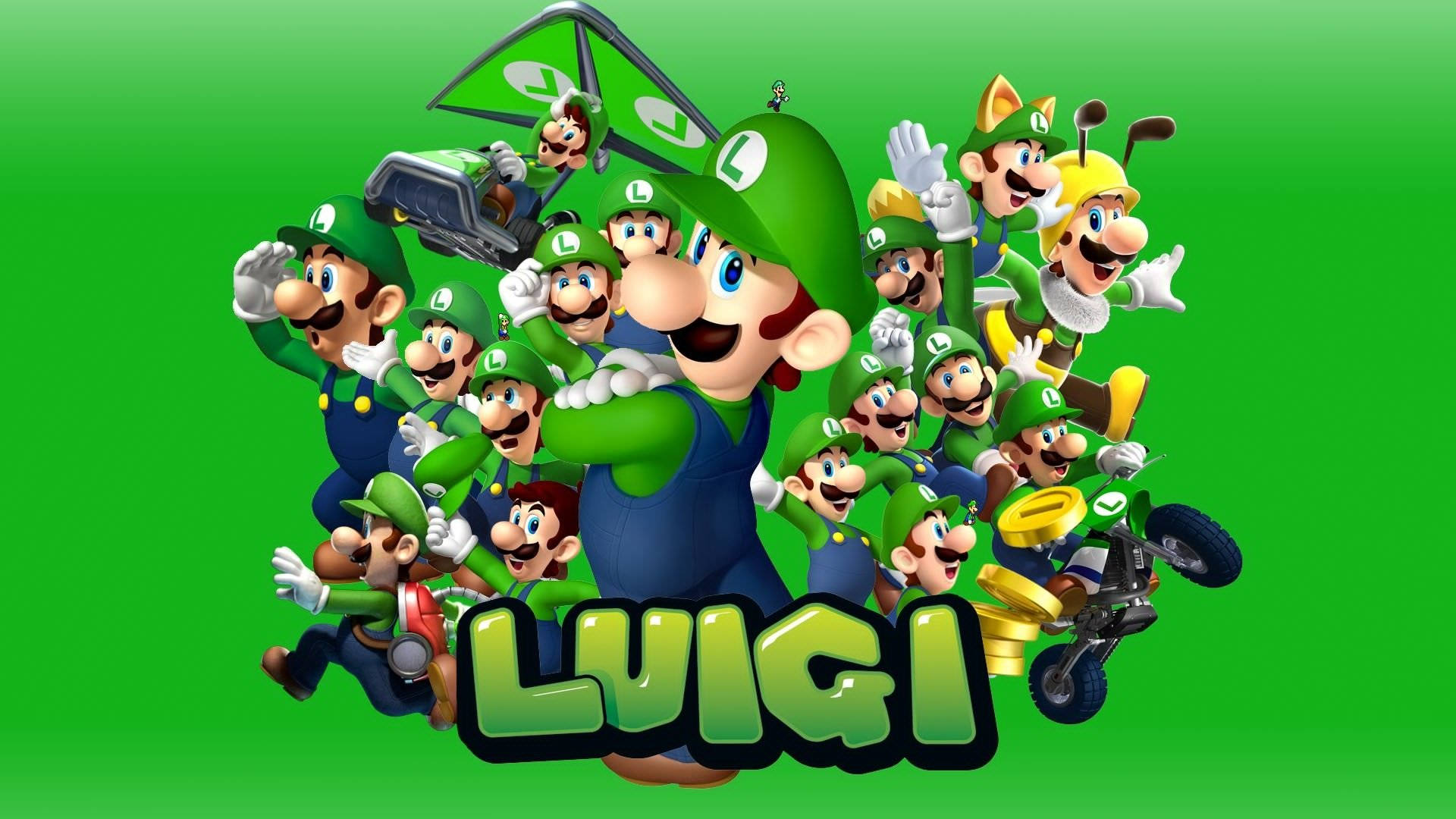 Luigi Nintendo Character Green Poster Background