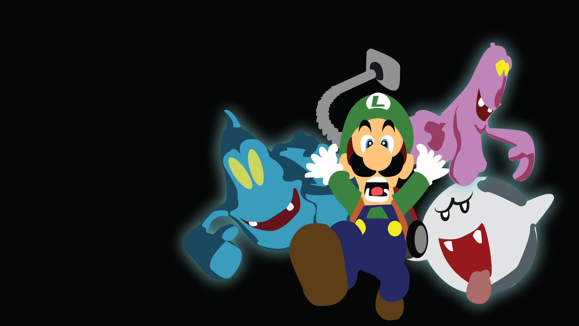 Luigi's Mansion 3 Art Of Luigi Running From Ghosts Background