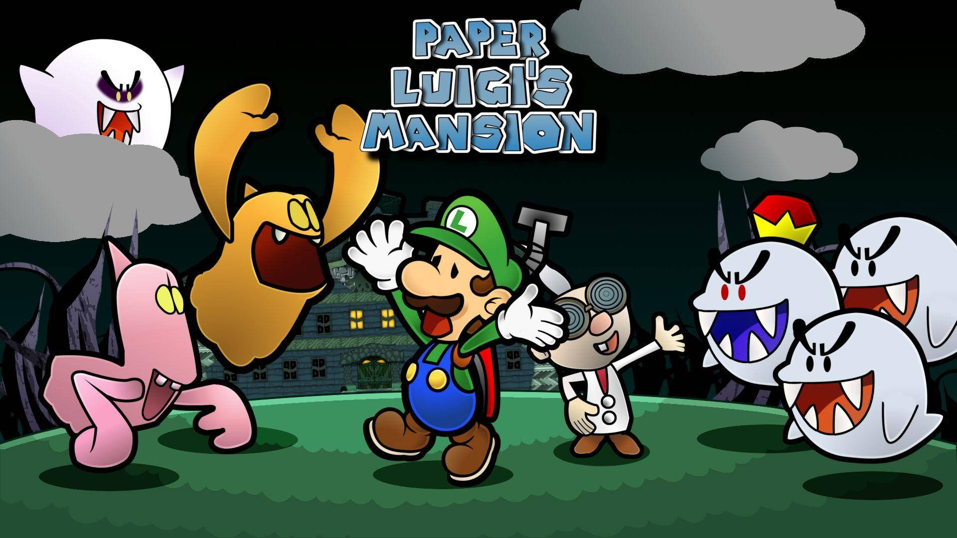 Luigi's Mansion 3 Characters In Paper Mario Style Background