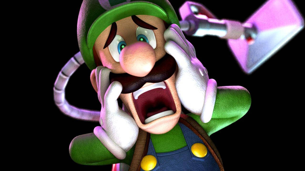Luigi's Mansion 3 Close-up Of Scared Luigi Background